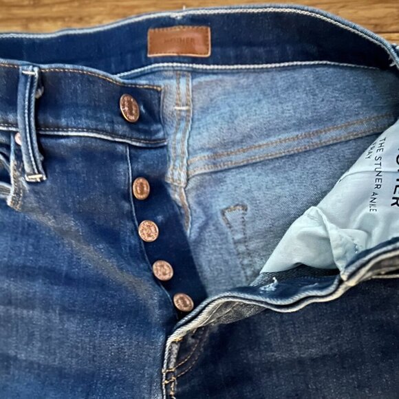 The Stunner Ankle Fray Jean Sweet Lime in Dark Denim Size 25 - Picture 7 of 13